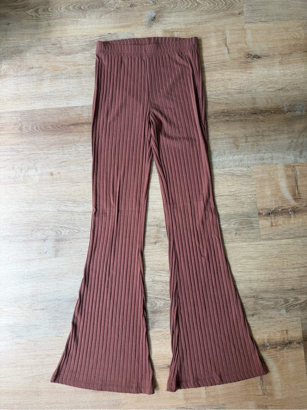Forever21 Ribbed Flare Pants in Rust